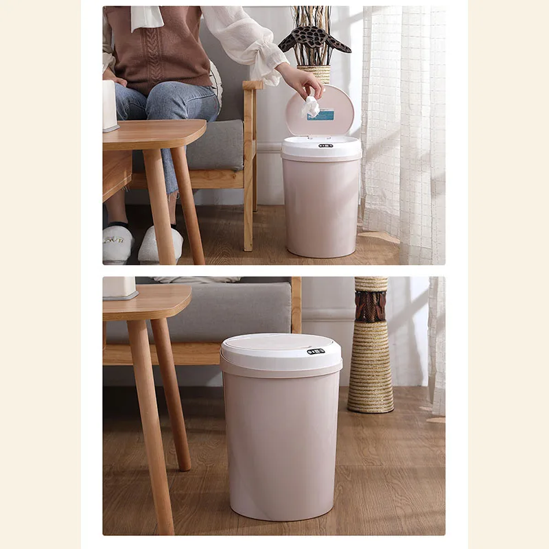 

Smart Trash Can 12L Automatic Sensor Garbage Bin Intelligent Induction Home Kitchen Living Room Bedroom Trash Bin