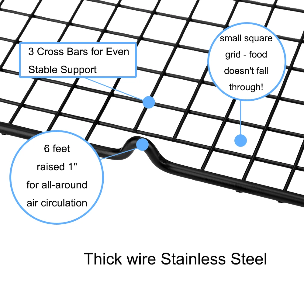 

Drying Stand Cooler Holder Metal Nonstick Baking Tools Bakeware Accessories Cookie Biscuits Bread Cake Cooling Rack Grid Net