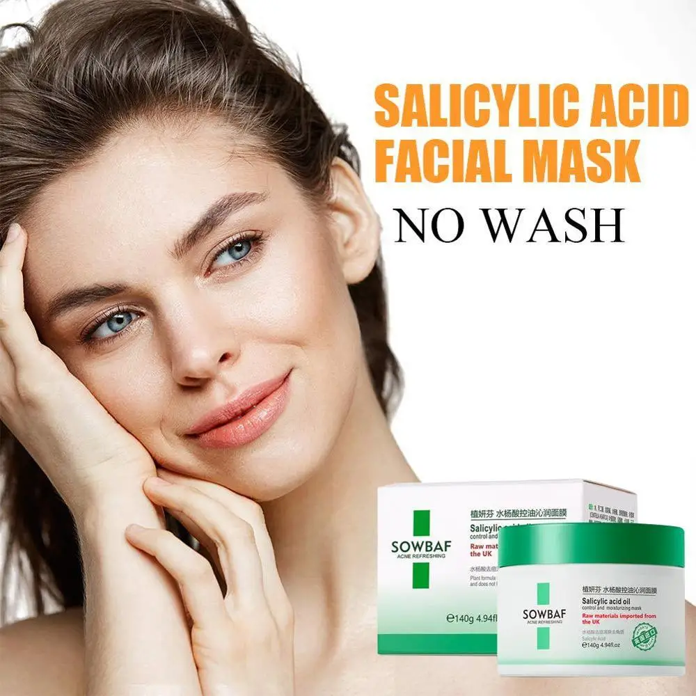 

Salicylic Acid Sleeping Mask Oil-Control Acne Treatment black head Smallpox Diluting Remove Blackhead skin care clay mask