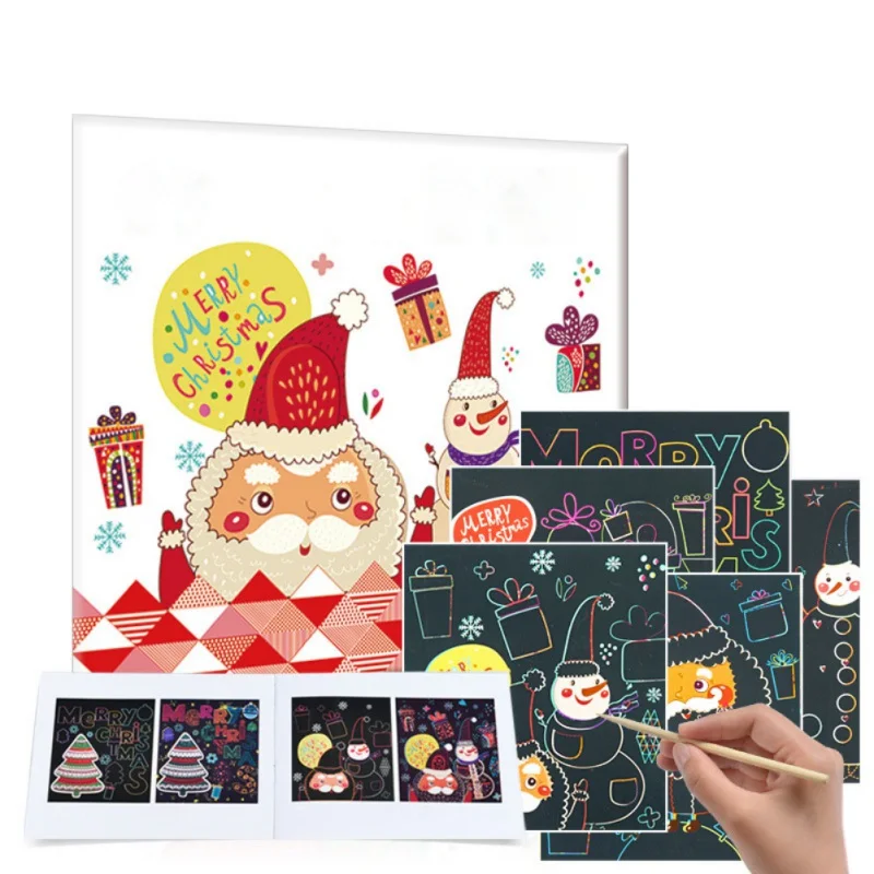 6 шт. рождественские украшения на Хэллоуин с рисунками палочки цвета радуги Набор