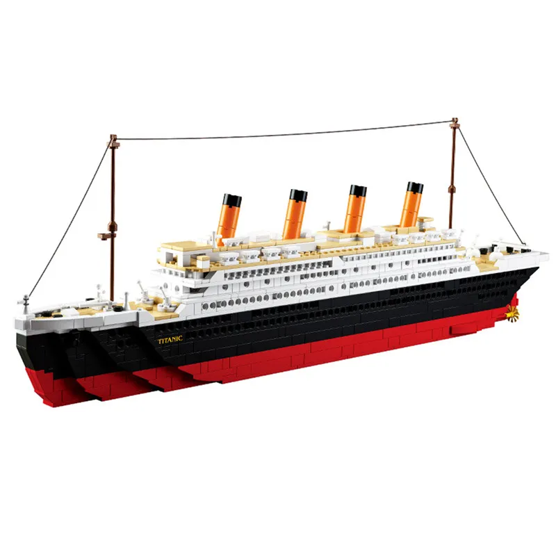 

1021Pcs Titanic RMS Cruise Ship City building Blocks 3D Diy Romantic Boat Model Educational Brick Toys for Children