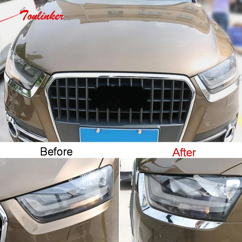 Tonlinker 2 шт. Сделай Сам Стайлинг автомобиля ABS Хром Передняя фара отделка брови