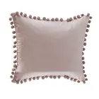 Декоративные наволочки с помпонами, мягкие бархатные однотонные наволочки с частицами, для кушетки, спальни, автомобиля, 2 шт.