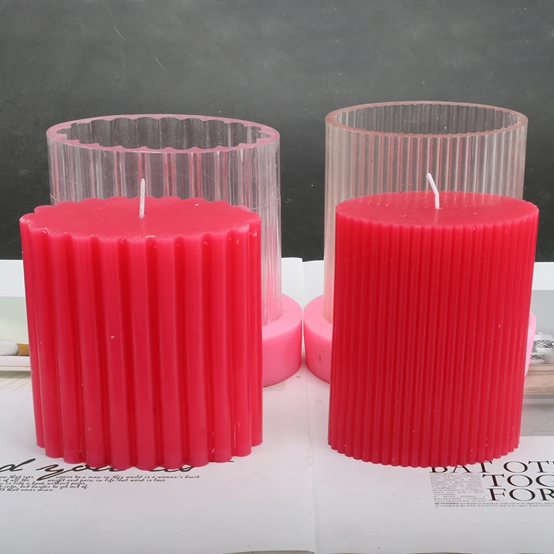 

Толстые тонкие полосатые формы для свечей создают атмосферу «сделай сам» цилиндрические формы для свечей ручная форма для свечи для украшения дома lz43