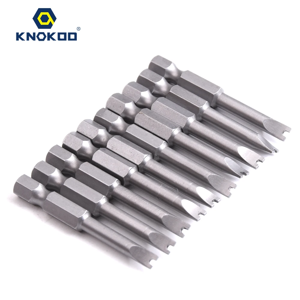 KNOKOO, 10 шт./лот, H4/HEX6.35, хвостовик, u-образная головка, отвертка, сверло, длина 50 мм/60 мм, отвертка, магнитные u-образные Биты