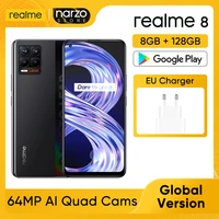 realme 8 rmx3085 cellphone global version 8gb ram 128gb rom mtk helio g95 64mp ai quad camera 6 4 fhd amoled screen 5000mah