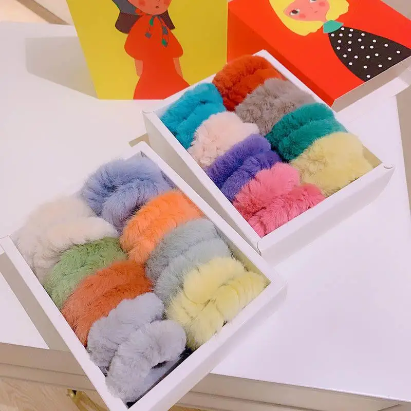 

INS fur women hair scrunchies Candy Color girls hairbands women scrunchies hair accessories for women head bands wholesale