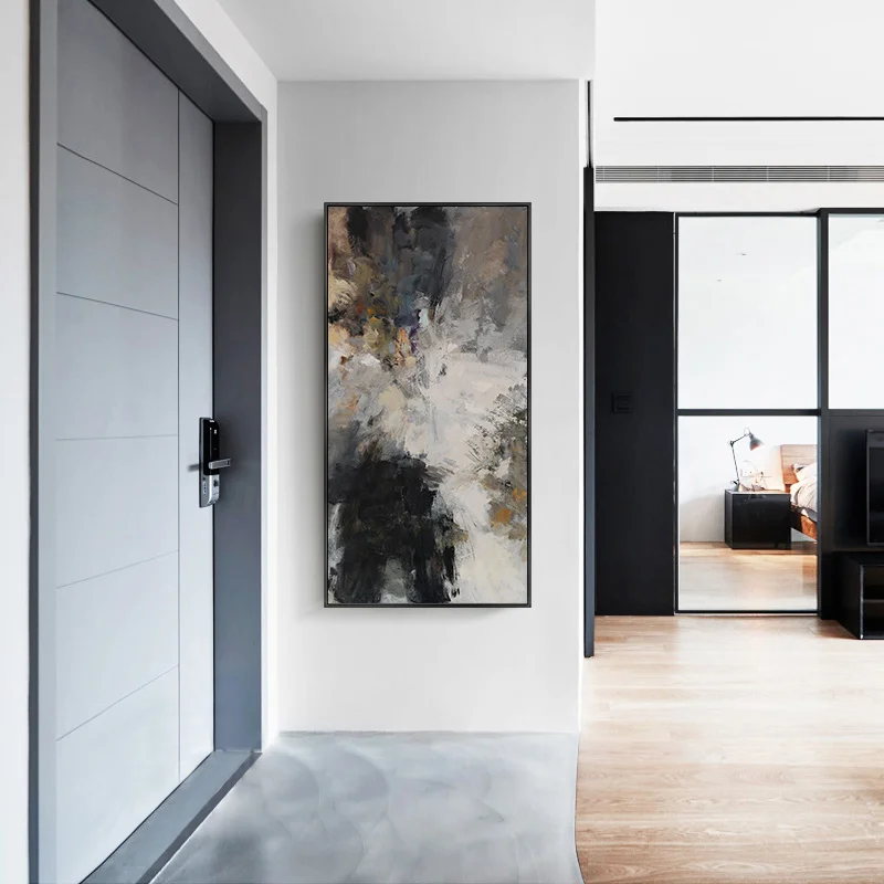 Абстрактная черно-белая Современная Настенная Картина на холсте постеры и