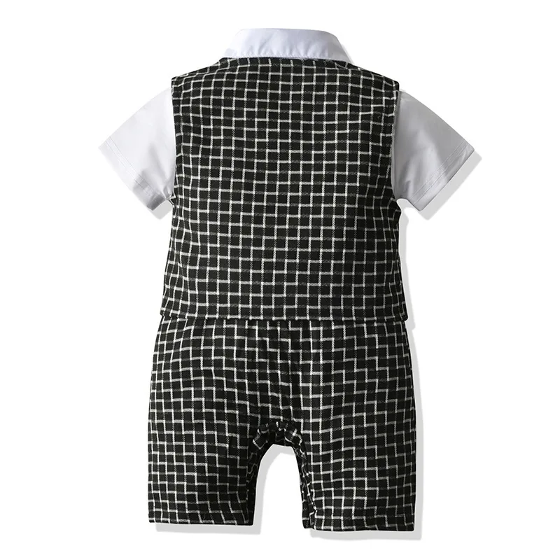 Boy Clothes Romper Jumpsuit Formal Dress Gentleman Bow Tie Sets Boys Party Vest Shorts Suits 3 PCS Outfits |