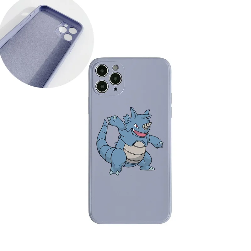 

Cute dinosaur Liquid Silicone Phone Case for iPhone 11 12 Pro Max XR XS X Soft matte Cover for iPhone 12MINI 7 8 Plus Cases