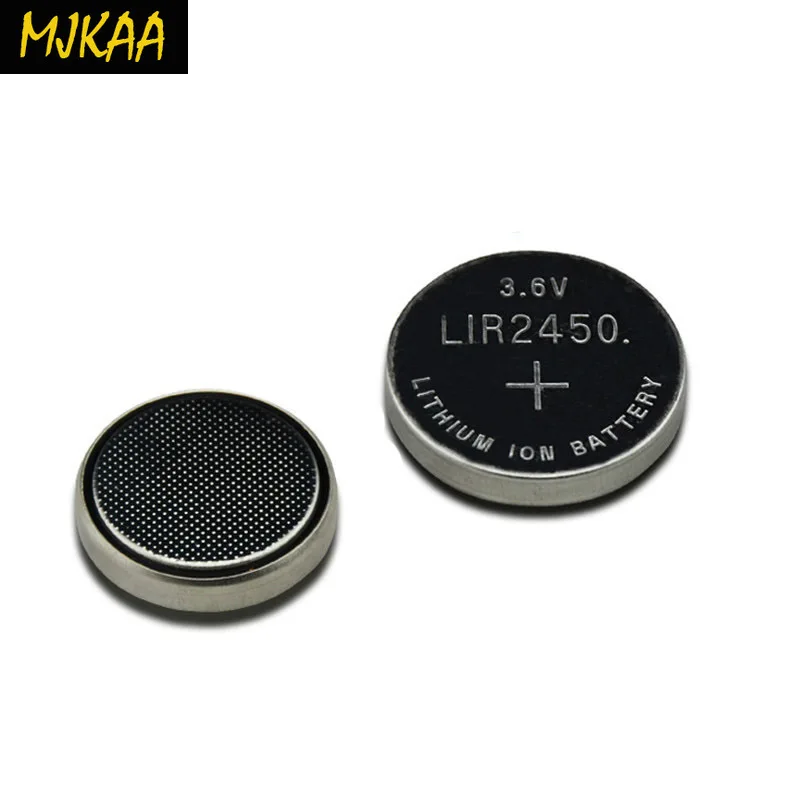 2019 MJKAA 20x LIR2450 перезаряжаемые кнопочные батареи Зарядка 1000 раз Литиевые Батарейки
