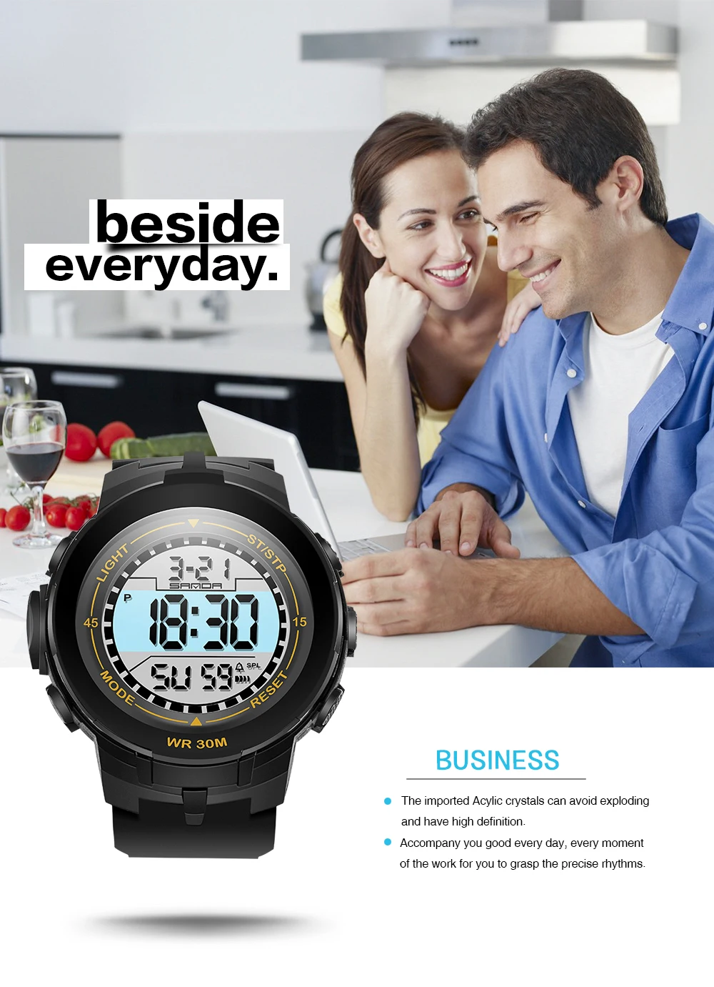 

2020 SANDA Digital Watch Men Luxury Brand Military Watch Fashion Men Sport Watch Alarm Stopwatch Clock Male Relogio Masculino