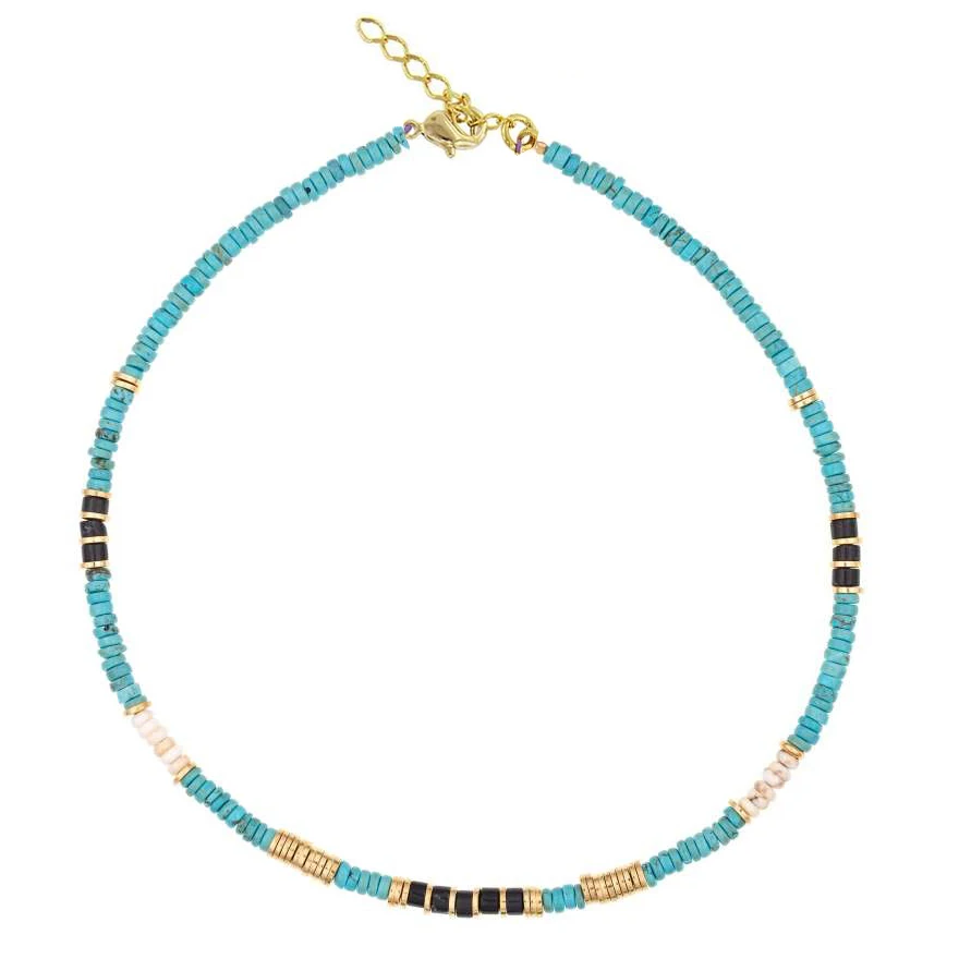 necklace 9 Богемский воротник vsco девушка lucite shell Чокеры Ожерелье bijoux femme переработанный диск Африканский виниловый бисер ожерелье для женщин HEISHI - Окраска металла: necklace 9