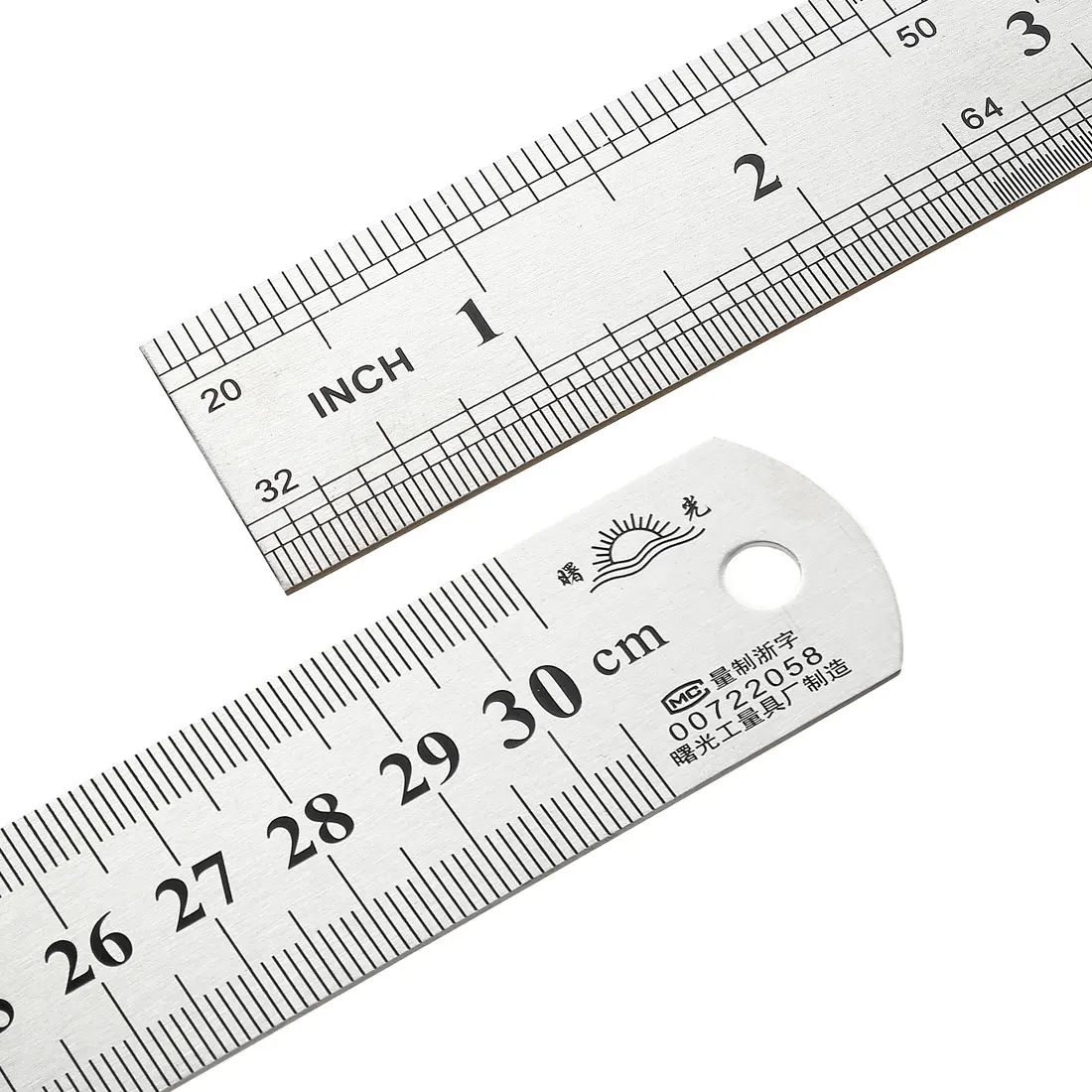 

uxcell Straight Ruler 300mm 12 Inch Metric Stainless Steel Measuring Tool with Hanging Hole 6pcs