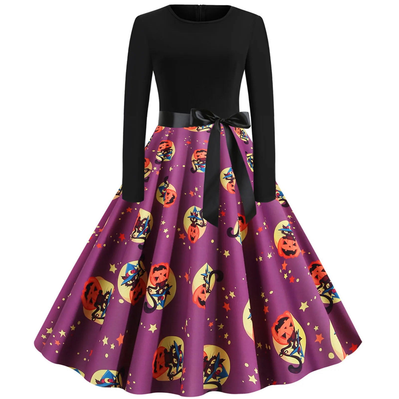 Вечерние платья для Хэллоуина женщин 2021 с длинным рукавом винтажное платье
