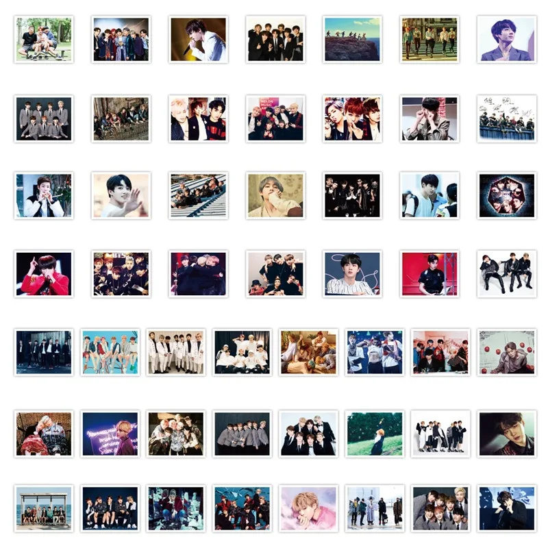 kpop korean star idol hand account stationery stickers mobile phone case luggage diary office decoration supplies 52pcs free global shipping