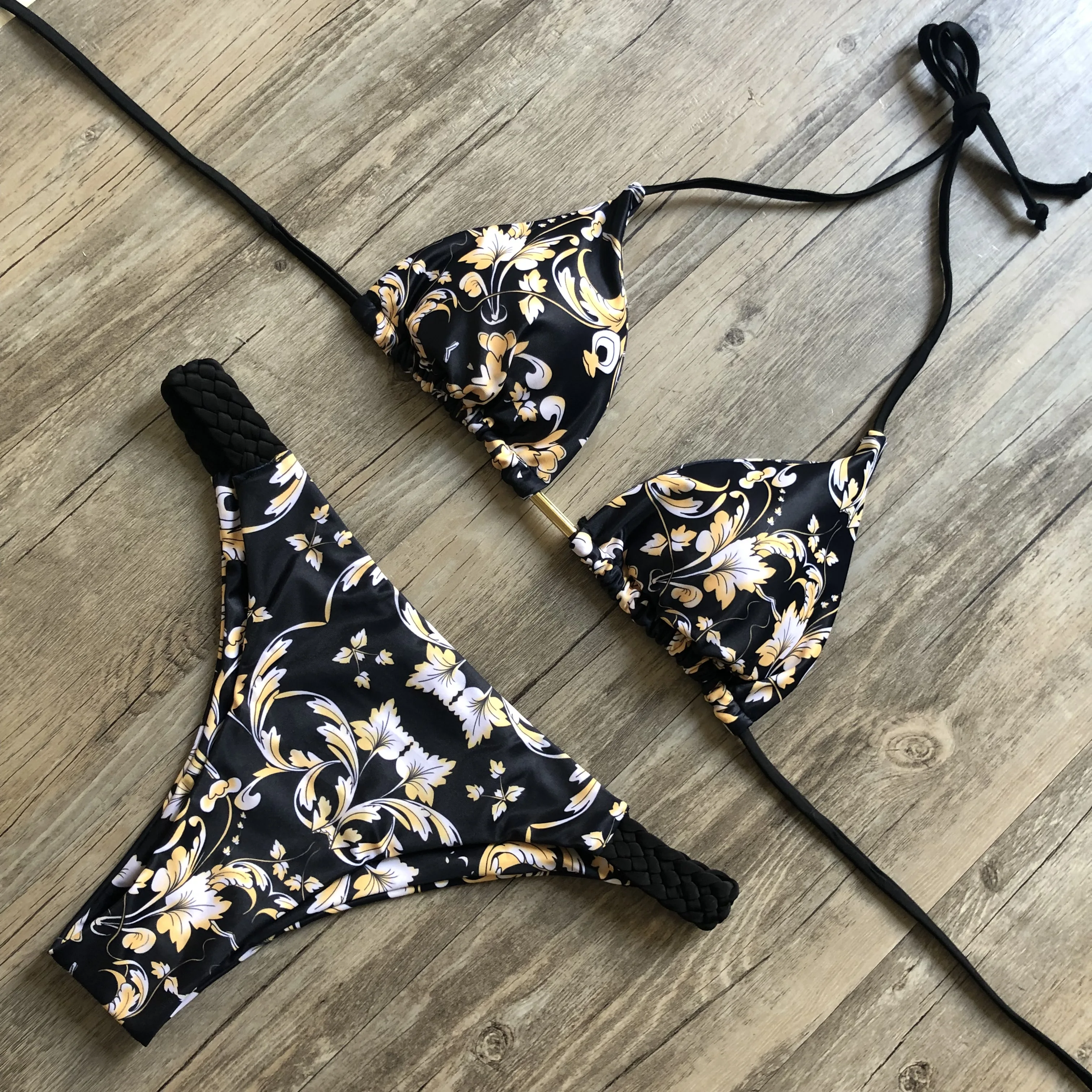 

Print Swimwear Bandage Cross Bikini Sexy Two Piece Bathing Suit Low Waist Biquini Feminino Traje De Bano Hot Sale Fashion