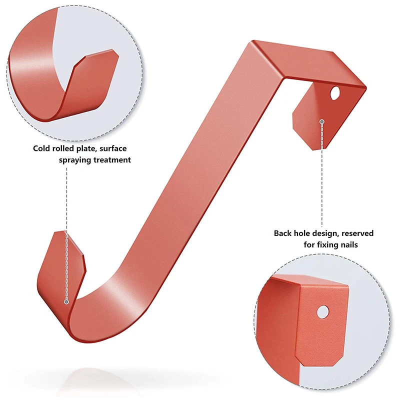 

6 Pack over the Door Hooks, Metal Single Door Hanger for Hanging Coats Robes Hats Towels Sturdy Door Hooks Easy Install