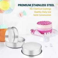 6 inch round cake tin for baking stainless steel layer cake tins pans set of 3 mini cake bakeware set detachable base