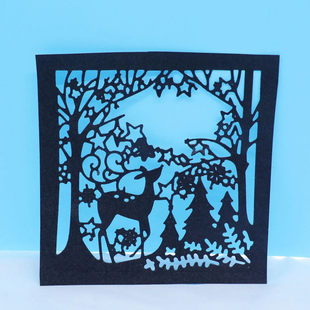 Новогодние металлические штампы с изображением лосяного леса альбом для