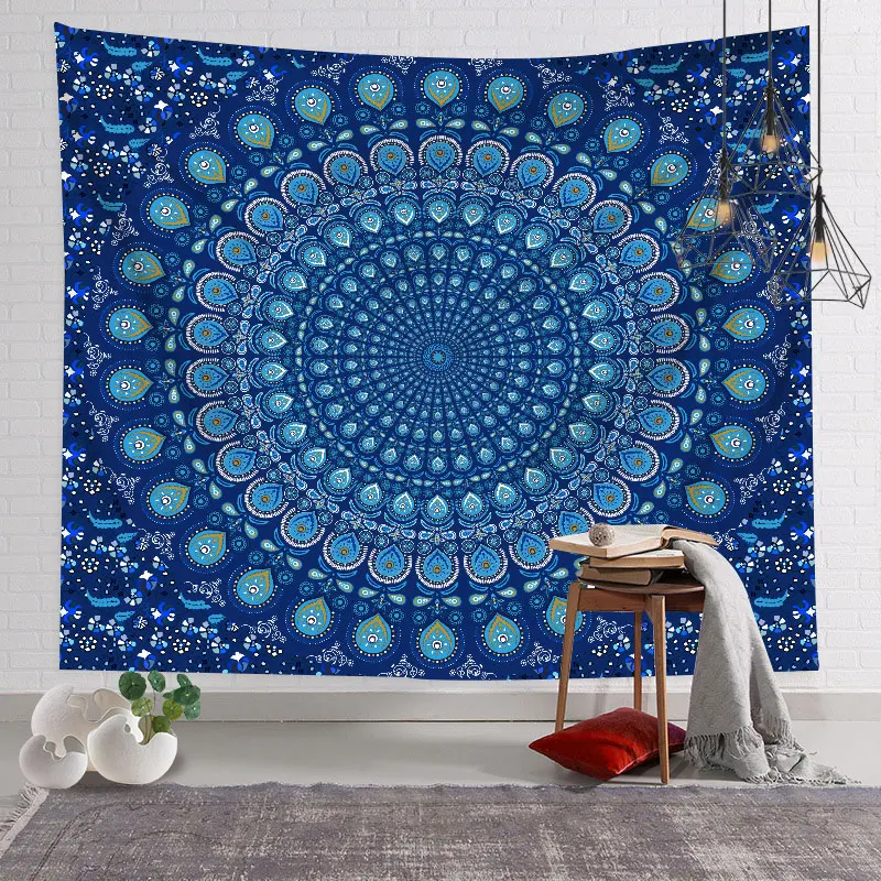 

Indian Mandala Tapestry Wall Hanging Psychedelic Tapestries Bedspread Picnic Sheet Lotus Wall Tepstry Wall Art Hippie Room Decor