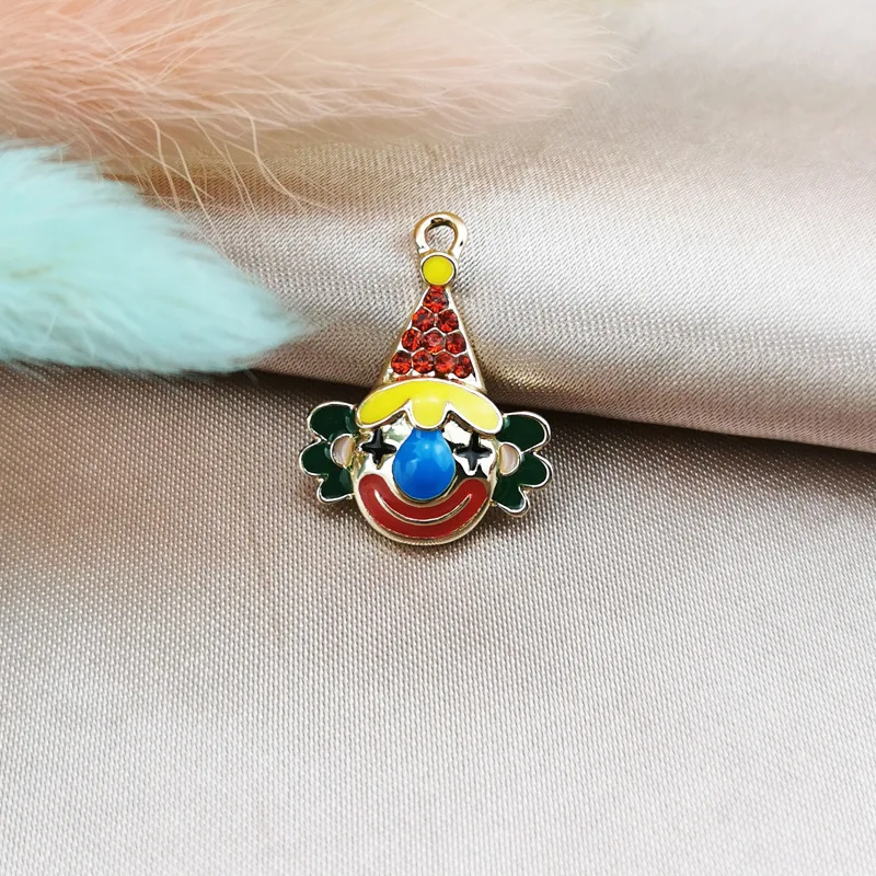 

10Pcs Funny Clown Avatar Alloy Metal Drop Oil Charms Pendant For DIY Bracelet Necklace Earings Jewelry Making Accessories