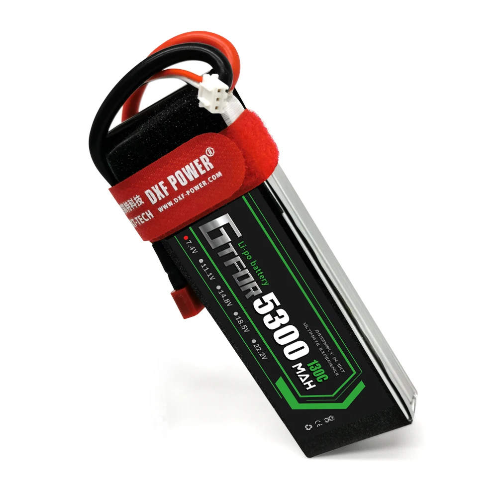 

GTFDR 2S 7.4V Lipo Battery 5300mah 130C-260C XT60 T Deans XT90 EC5 50C For Racing FPV Drone Airplanes Off-Road Car Boats