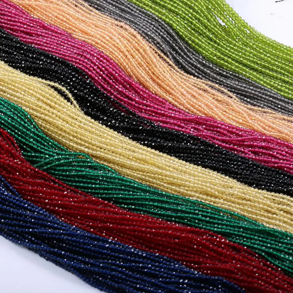 Faceted Stone Beads Spinels Stone Rectangle Section Beads Mixed Color for Jewelry Making DIY Bracelet Necklace Accessories 2/3mm