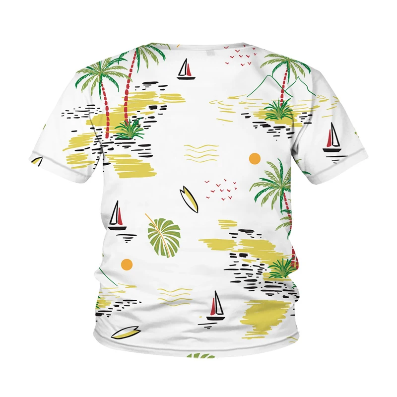 

Kawaii Cartoon T-shirt For Kids New 3D Print T Shirts coconut tree Summer Girls Boys Clothes Fashion Cute Children Clothes 4T-14
