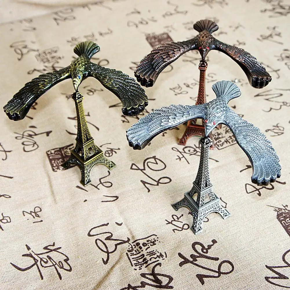 Ретро Сплав Эйфелева башня моделирование с баланс птица для офиса рабочего стола