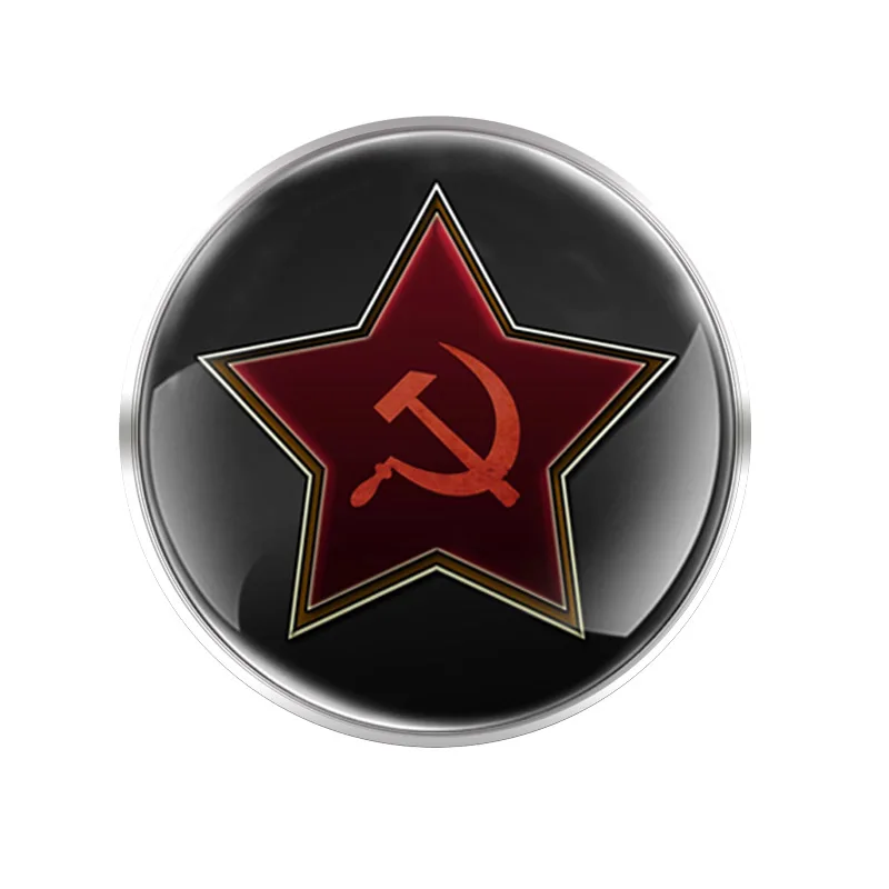 

Soviet Communism Retro Vintag Glass Round Convex Top Brooch Men Women Jackets Coat Fashion Accessories Gift