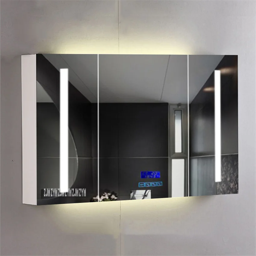 Умный зеркальный шкаф 90/100/110/120/130 см противотуманный современный для ванной из