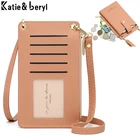 Сумка на плечо для женщин, супертонкий дизайнерский саквояж для телефона, маленький кошелек кросс-боди из искусственной кожи для женщин, кредитница