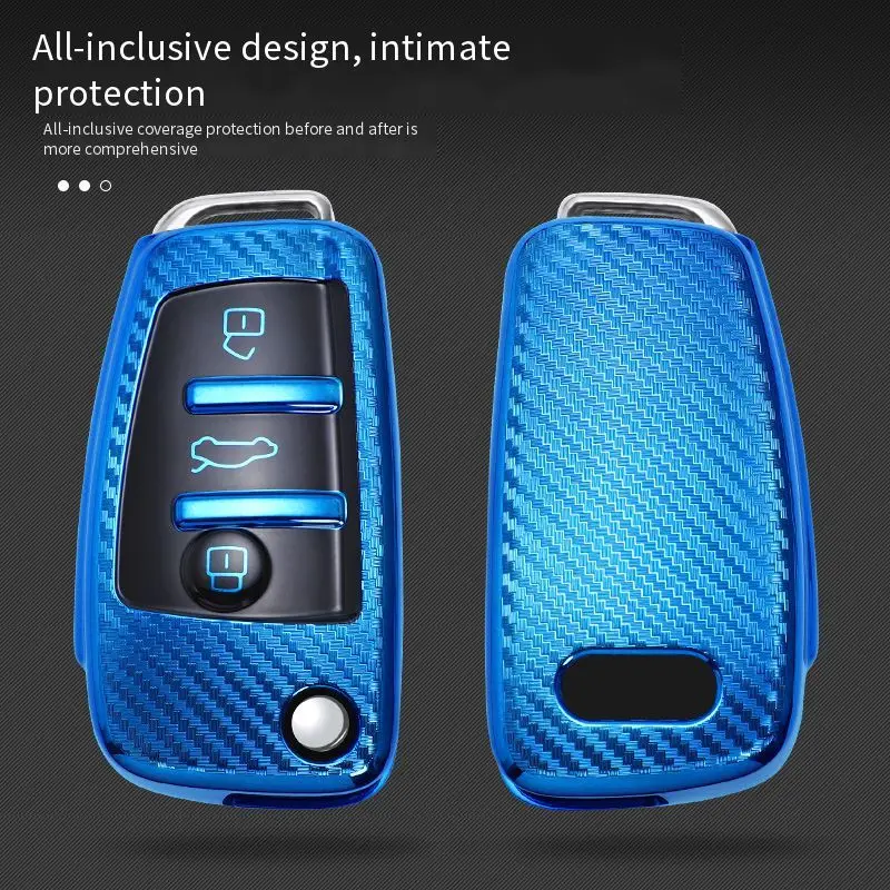 

2020 TPU Car Folding Key Cover Full Case Holder For Audi A3 A6 C5 A7 A8 Q3 Q7 R8 2016 2017 2018 2019 Keychain Auto Accessories