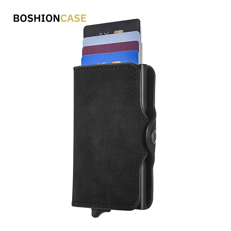 BOSHIONCASE металлический бумажник минималистский Тонкий Для мужчин бу для карт порте