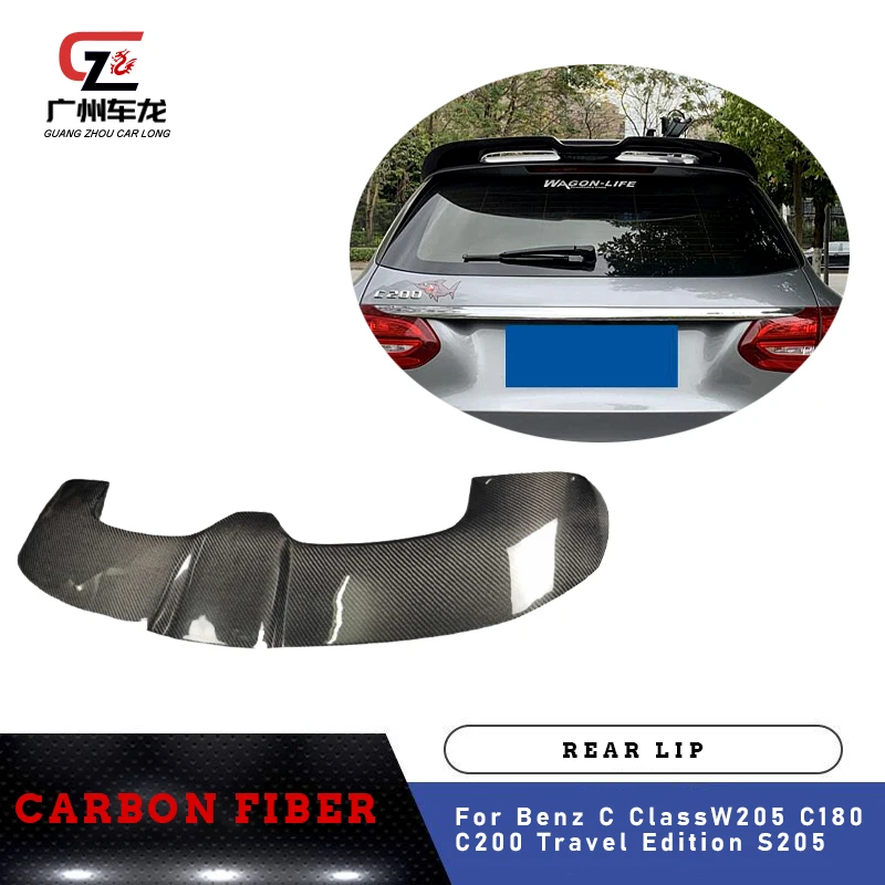 Задний спойлер из углеродного волокна для Benz C Class W205 C180 C200 Travel Edition S205 2015-2019
