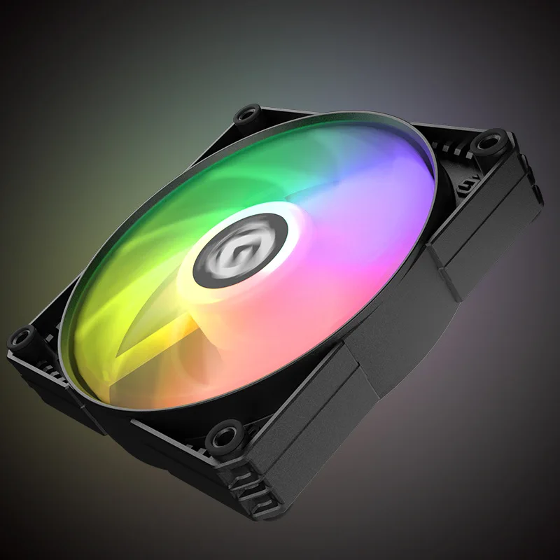 Черный RGB цветной светодиодный Радужный вентилятор 14 см для синхронизации