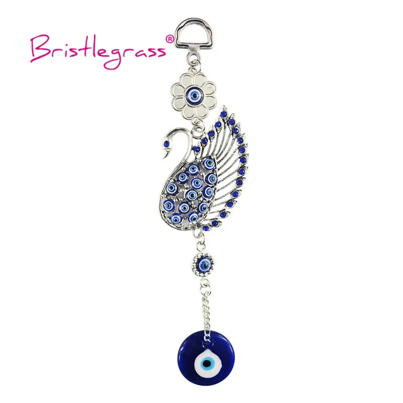 BRISTLEGRASS Turkish Blue Evil Eye Swan Amulet Lucky Charm Car Wall Hanging Pendant Pendulum Blessing Protection Gift Home Decor