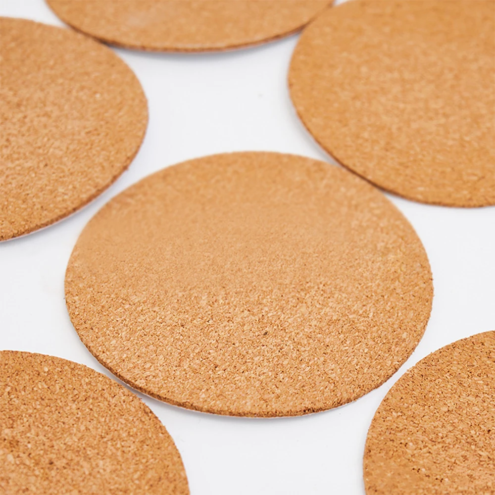 5 шт./лот круглая натуральная подставка из пробковой древесины термостойкая