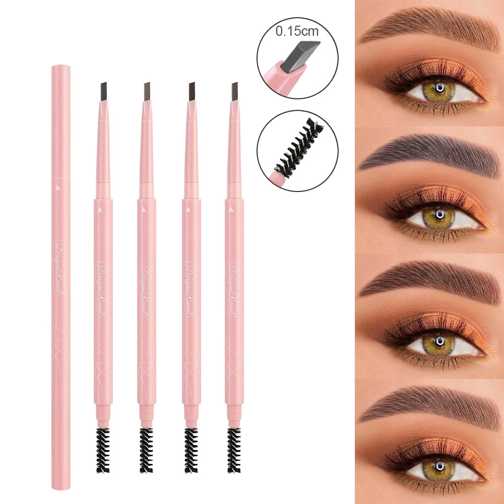 

Ultra-fine 0.5mm Triangle Double Head Eyebrow Pencil is waterproof and sweatproof for beginners not easy to decolorize