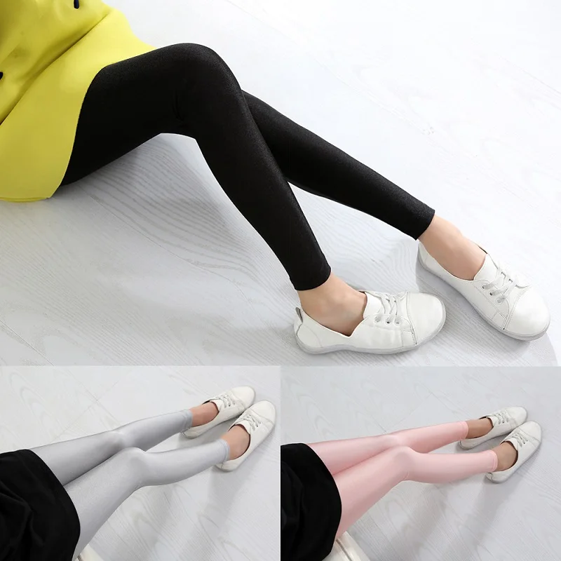 Оригинальная детская одежда для девочек блестящие Новые однотонные леггинсы на