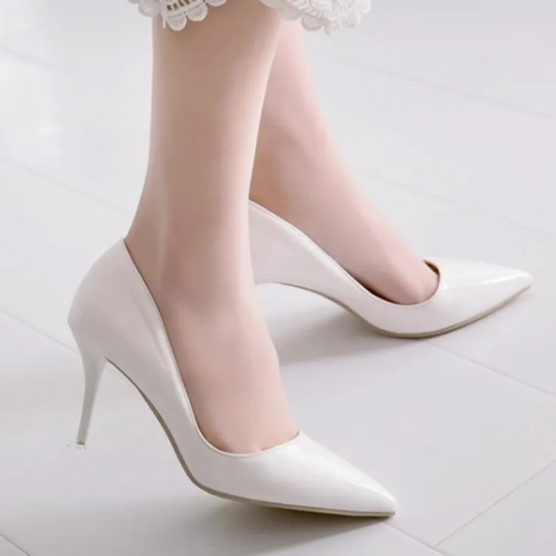 Классические женские туфли лодочки на высоком каблуке с закрытым носком для