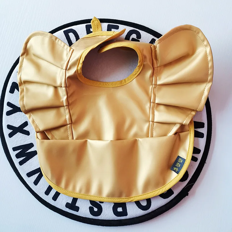 

High Quality 0-3T Infant Baby Ruffle Bib Fake Collar Soft PU Princess Bib Dot Saliva Towel Baby Feeding Bib Baby Accessories