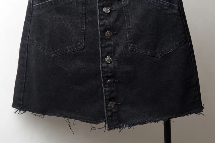 Осенне-зимняя новая женская модная джинсовая юбка большого размера двубортная