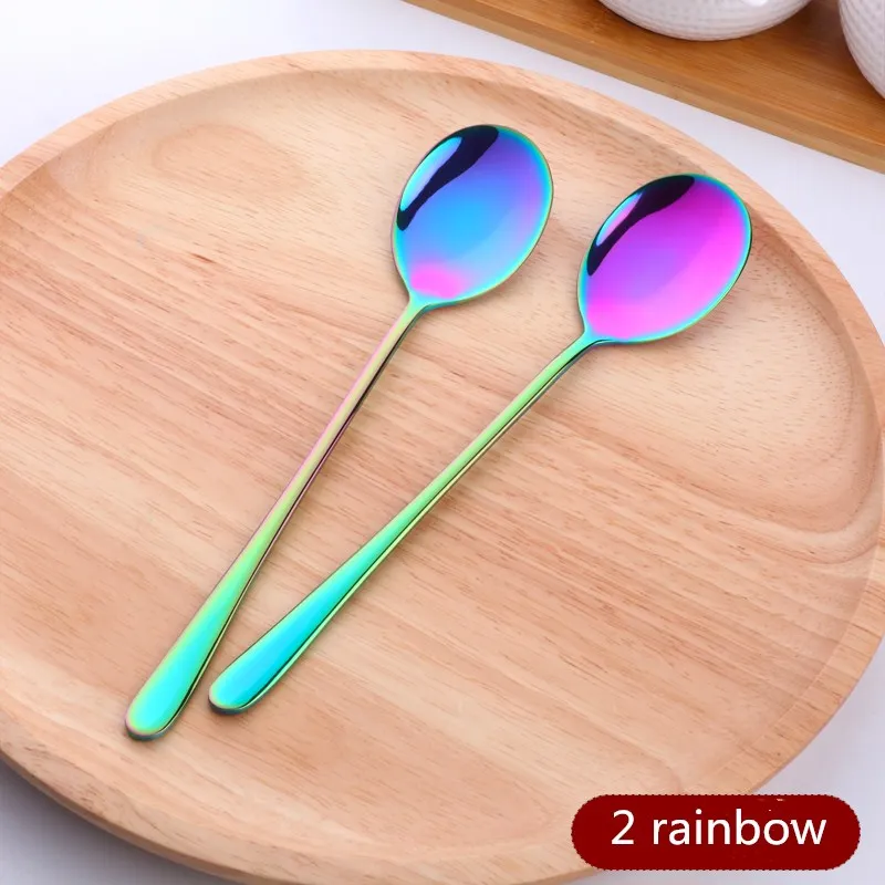 2 шт. кофейные ложки из нержавеющей стали 8 цветов|handle spoon|long handled spoonspoon long |