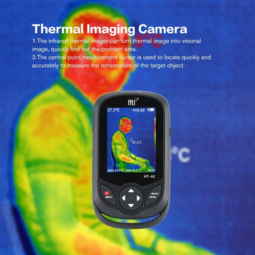 HT-A2 3 2-дюймовый цифровой ИК-тепловизионная камера 0.3MP Full View TFT экран Инфракрасный