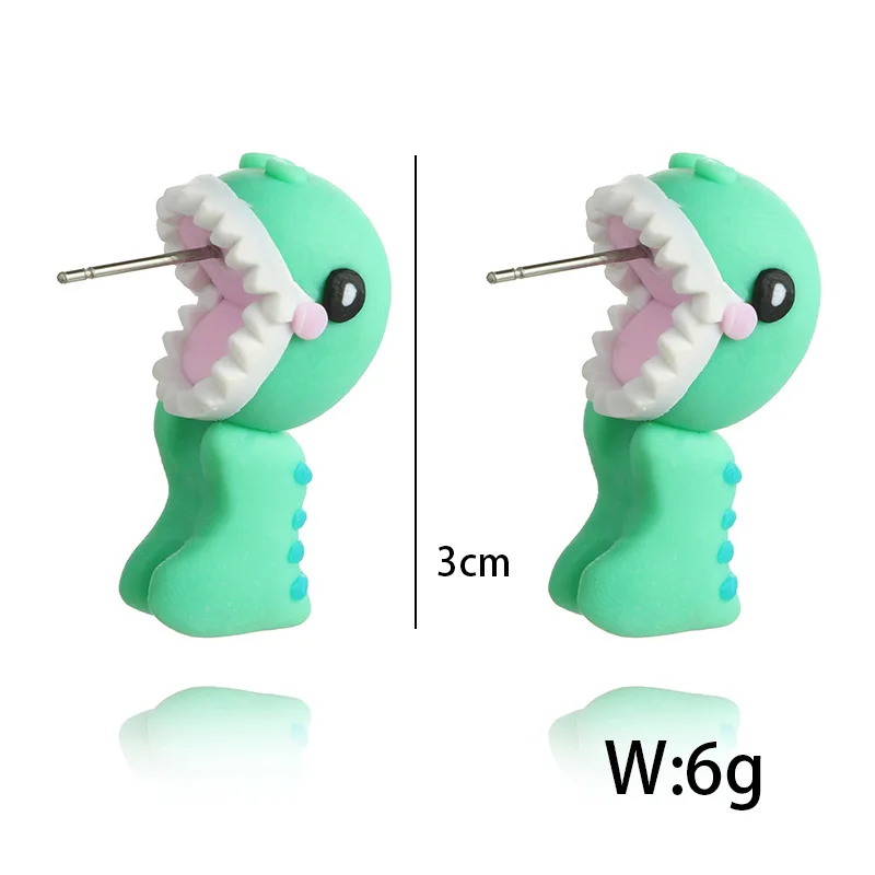 

Dinosaur Soft Clay Earrings Personalized Fashion Ladies Handmade Accessories Gift To Girlfriend Cool Stuff Women Jewelry