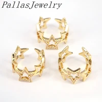 10pcs fashion clear cz ring adjustable plated star cubic zircon ringpopular jewelry women