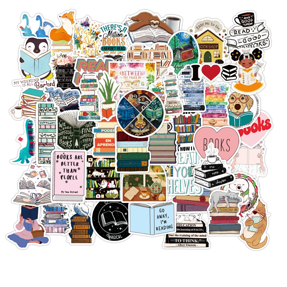 Pegatina inspiradora para libro de lectura, adhesivo adecuado para taza de agua, maleta para cuadernos Decoraci&oacute;n Para refrigerador, venta al por mayor, 10/30/50 Uds.-3