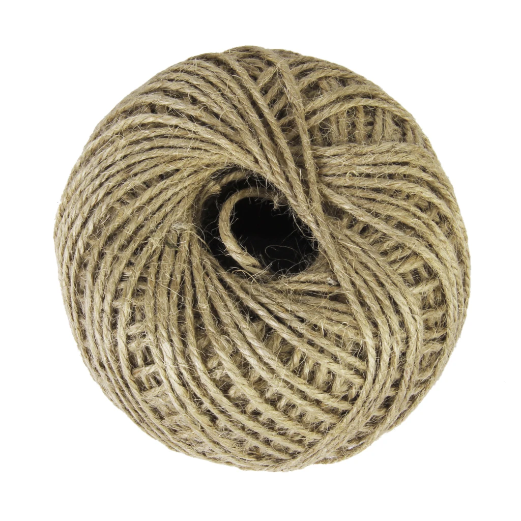 

80M 3 Ply Natural Brown Jute Hessian Burlap Twine Rustic String Cord Shabby